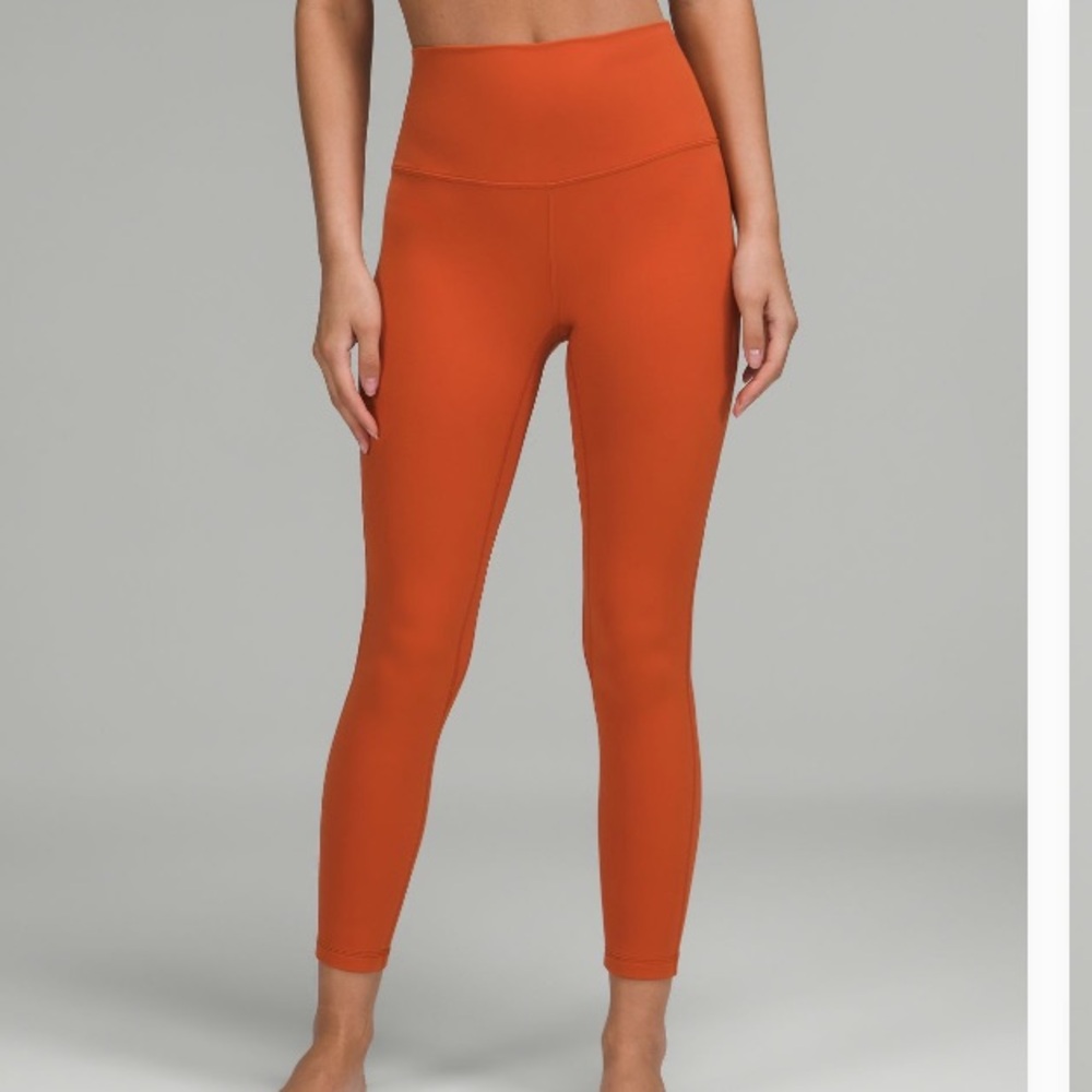 Lululemon 25” high rise canyon orange color align leggings size 2